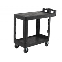 230kg Rated Bitbar 2 Flat Shelf Utility Cart - Black