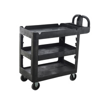 230kg Rated Bitbar 3 Shelf Utility Cart - Black