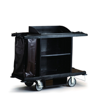 GRANDMAID Housekeeping Cart 152.4cm x 55.9cm x 127cm Black