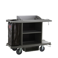 GRANDMAID Housekeeping Cart 152.4cm x 55.9cm x 127cm Platinum