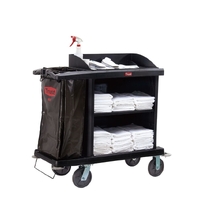GRANDMAID Fine Housekeeping Cart - 124cm x 55.9cm x123 cm - Black