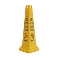 Caution Wet Floor Safety Cone 31.1cm x 31.1cm x 91.4cm - Yellow