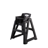 Microban High Chair Flatpack 63.6cm x 58.3cm x 76.8cm - Black