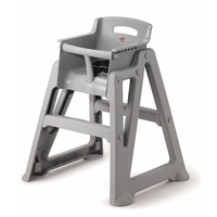 Microban High Chair Flatpack 63.6cm x 58.3cm x 76.8cm - PLATINUM