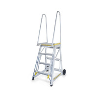 9 Steps Step-thru Access Mobile Work Platform Ladder