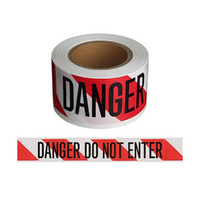Safety Tape Red/White 'DO NOT ENTER' Tape 100m