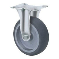 70kg Rated General Grey Rubber Castor - 75mm - Fixed