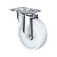 180kg Rated Stainless Steel Nylon Castor - 80mm - Swivel Plate 