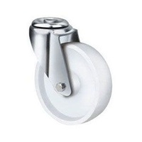 270kg Rated Stainless Steel Nylon Castor - 125mm - Bolt Hole