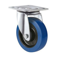 200kg Rated Blue Rubber Castor - 100mm -Swivel