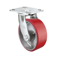 250kg Rated Urethane Castor - 100mm - Swivel Plate