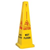 Wet Floor  Safety Cone 950mm Yellow - Sydney Only