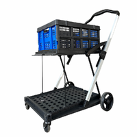 50Kg Rated Portable Aluminium Folding Trolley With Crate