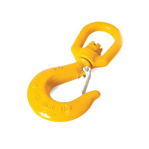 Grade 80 Alloy Steel Eye Swivel Sling Hook with Safety Latch - Component Size - 10mm
