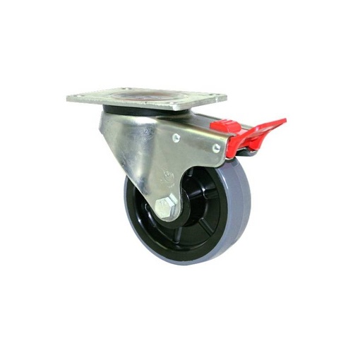 300kg Rated O Series Heavy Duty Castor - 125mm - Swivel With Brake