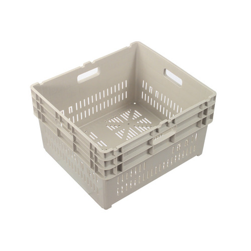 84L Plastic Crate Vented  585 X 522 X 350mm - White