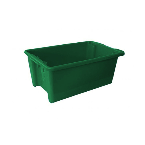 52L Plastic Crate Stack & Nest Container 645 X 413 X 276mm - Green
