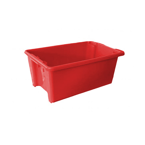 52L Plastic Crate Stack & Nest Container 645 X 413 X 276mm - Red