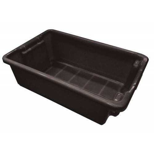 32L Plastic Crate Stack & Nest Container 645 X 413 X 210mm - Black