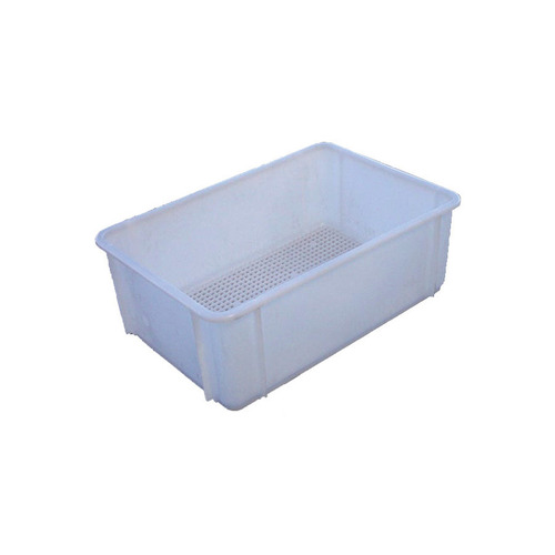 36L Plastic Crate Stacking  Mesh 565 X 387 X 203mm - White