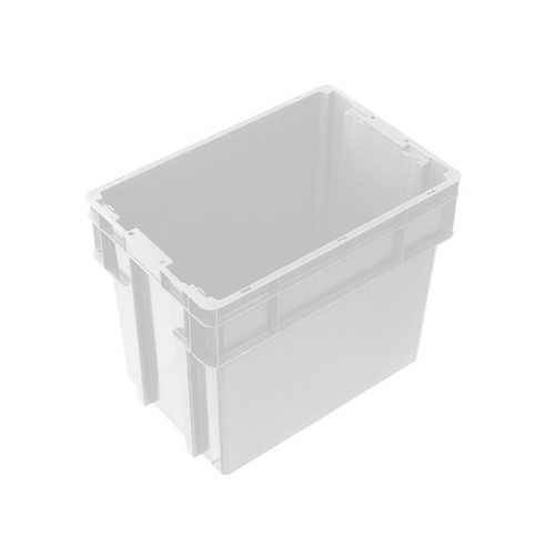 78L Plastic Crate Stack & Nest Container 578 X 384 X 470mm Without Lid - White