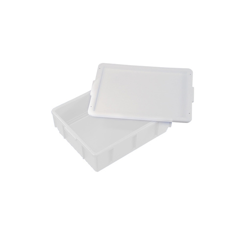 13L Plastic Crate Small Storage Container - Food Grade - White - 432 X 324 X 127mm