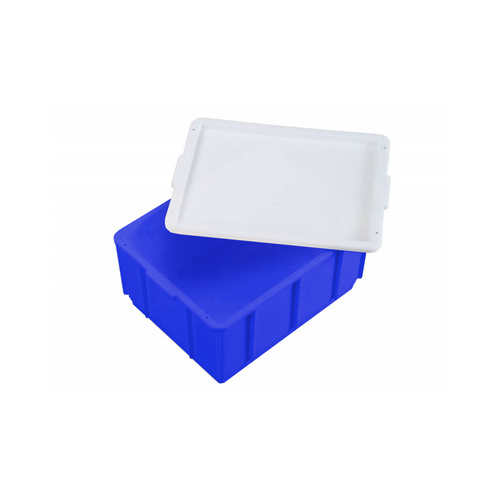 21L Plastic Crate Medium Storage Container - Food Grade - Blue - 432 X 324 X 203mm