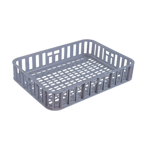 44L Plastic Crate Ventilated Base Tray 735 X 535 X 150mm - Grey