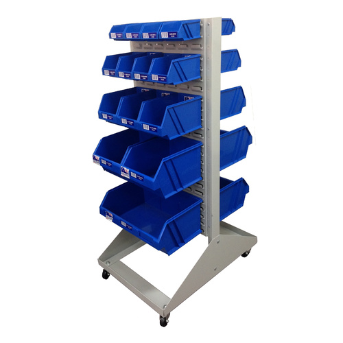 Mobile Louvre Panel Trolley With Micro Plastic Bins