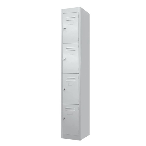 4 Door Industrial Metal Locker Storage - 1830 x 380 x 460mm