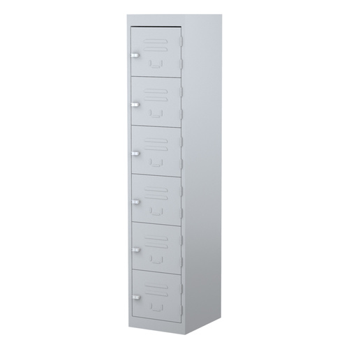 6 Door Industrial Metal Locker Storage - 1830 x 305 x 460mm
