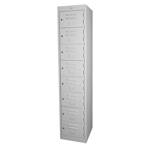 8 Door Industrial Metal Locker Storage - 1830 x 305 x 460mm