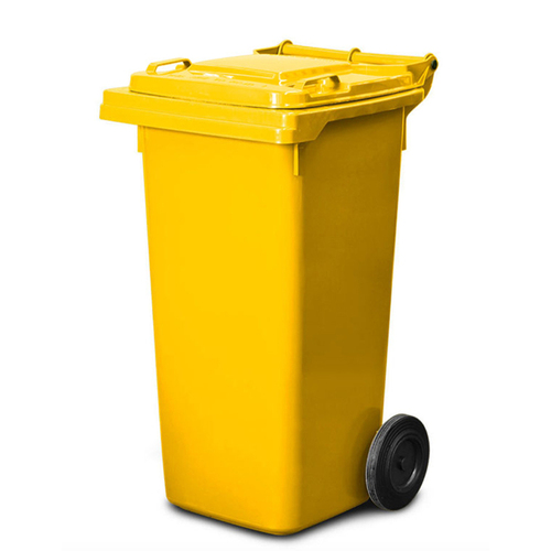 240L Plastic Wheelie Bin - Yellow
