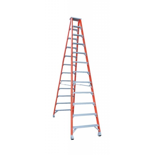 Indalex 150KG 12 Step Fibreglass Double Sided Step Ladder - Ladder Height - 3.70 m