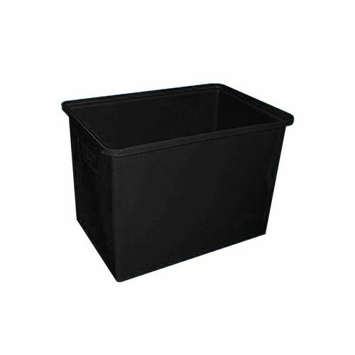 130L Plastic Poly Tank - 718 x 493 x 520mm - Black [Delivery: VIC, NSW, QLD]