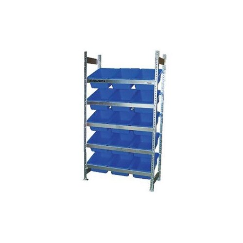 5 Level Bin Action Rack with 15 Blue Model 30 Bins [Delivery: VIC, NSW, QLD]