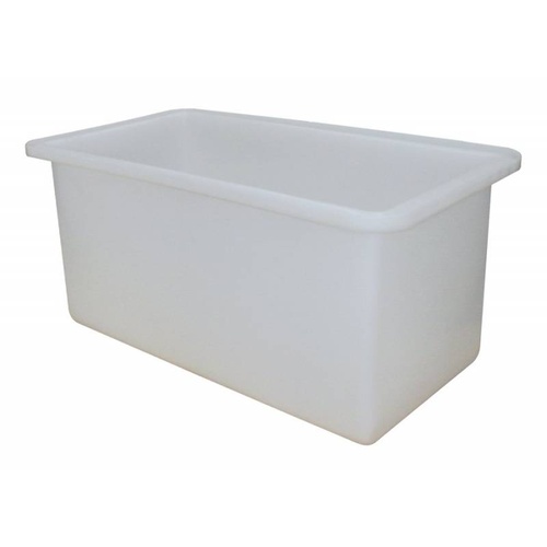 455L Plastic Rectangular Tank - 1230 X 620 X 600mm - White [Select Delivery Location: VIC, NSW, QLD]