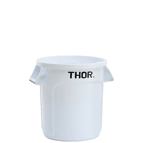 60L Thor Round Plastic Bin - White