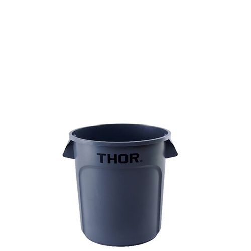 38L Thor Round Plastic Bin - Grey