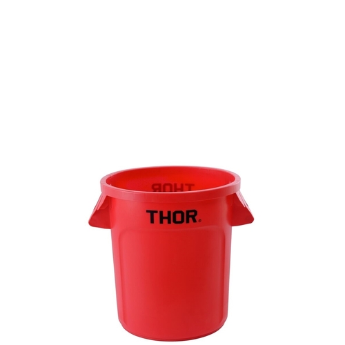 38L Thor Round Plastic Bin - Red