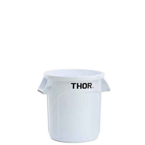 38L Thor Round Plastic Bin - White