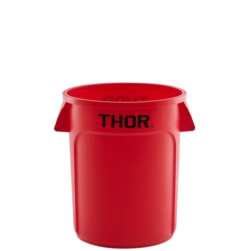 75L Thor Round Plastic Bin - Red