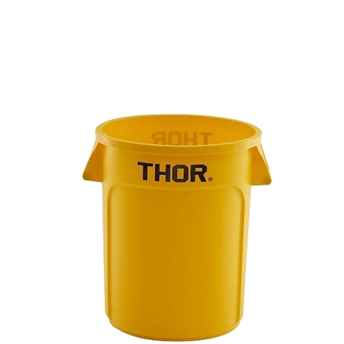 75L Thor Round Plastic Bin - Yellow