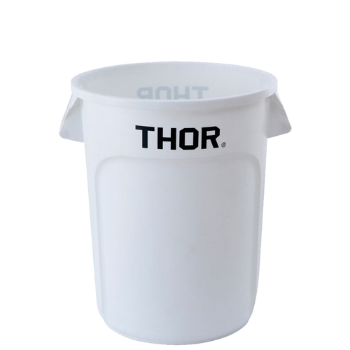 121L Thor Round Plastic Bin - White