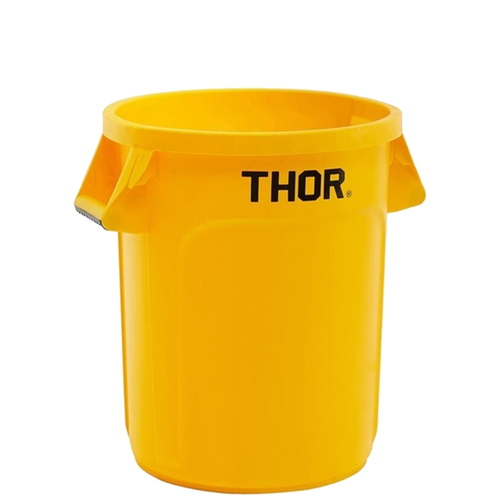 121L Thor Round Plastic Bin - Yellow