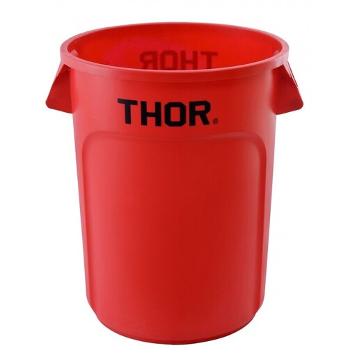 166L Thor Round Plastic Bin - Red