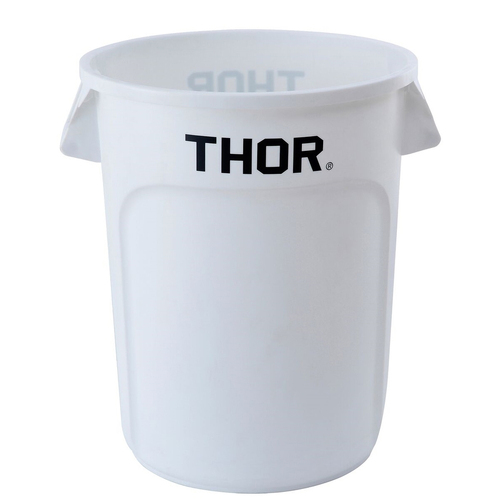 166L Thor Round Plastic Bin - White