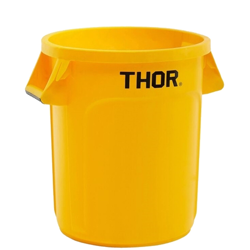 166L Thor Round Plastic Bin - Yellow