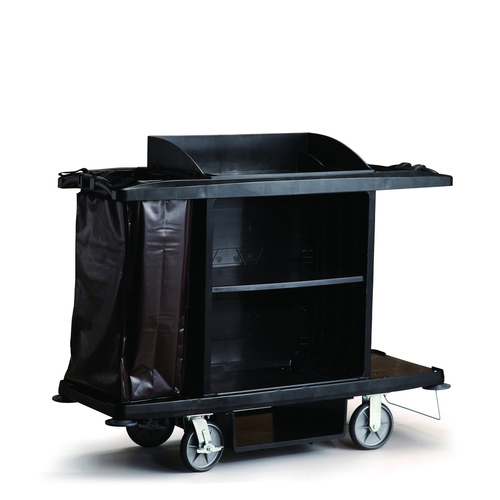 GRANDMAID Housekeeping Cart 152.4cm x 55.9cm x 127cm Black