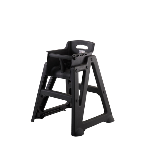 Microban High Chair Flatpack 63.6cm x 58.3cm x 76.8cm - Black